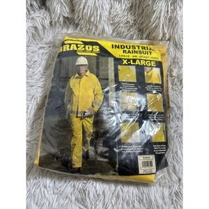 NEW Brazos Work Force Industrial Rainsuit XL Yellow Work Attire